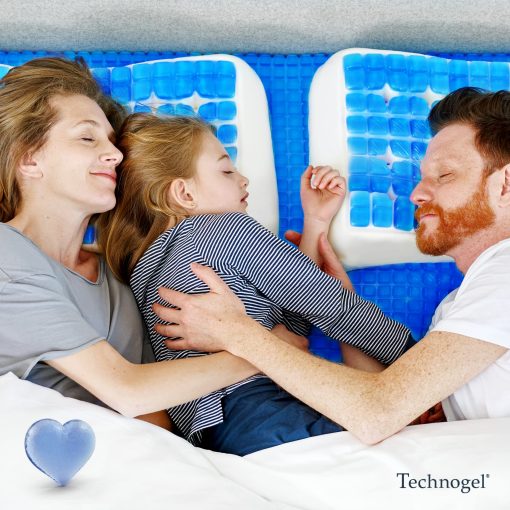 Almohada de Gel Refrescante Gruesa Deluxe Technogel - Alivio del Dolor de Cuello y Hombros, Forma Estandar, Espuma Viscoelastica Inodora, Sueno Fresco para Dormilones de Estomago y Espalda, Funda de Refrigeracion Lavable, Soporte Ergonomico - Imagen 8