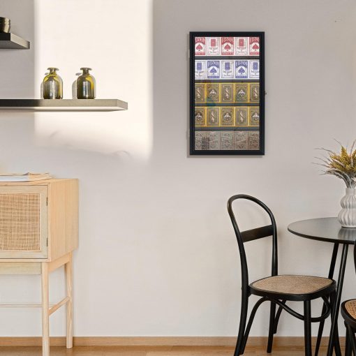 Marco para Baraja de Cartas - Exhibidor de 25 Cubiertas para Montar en Pared (Acabado Negro) - Imagen 7