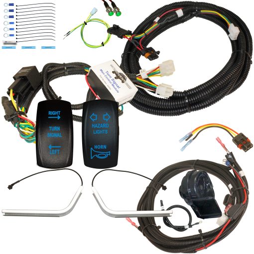 Kit de Senales de Giro Plug and Play para Polaris General con Luces Frontales en Forma de Lagrima (Interruptor Basculante, con Claxon)