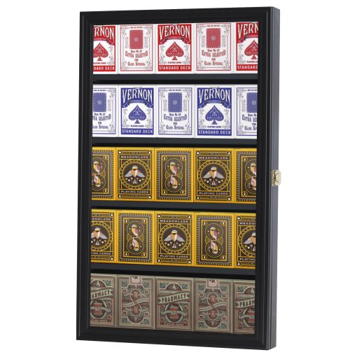 Marco para Baraja de Cartas - Exhibidor de 25 Cubiertas para Montar en Pared (Acabado Negro)