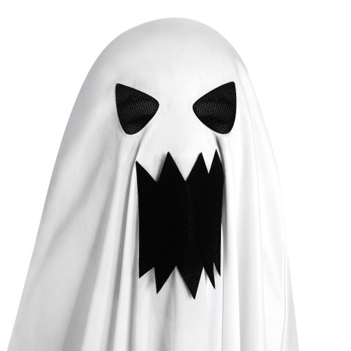 Disfraz de Fantasma para Ninos por Spooktacular Creations, Disfraz de Halloween de Fantasma, Disfraz de Fantasma Rasgado y Enojado Blanco con Bolsa de Calabaza para Ninos, Ninas Disfraz de Halloween, Juego de Rol - Imagen 4