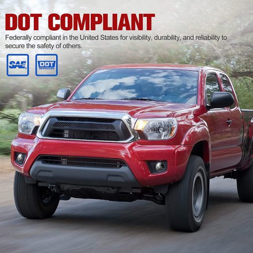 FIERYRED LED Luz Antiniebla Compatible con Tacoma 2005-2011/Solara 2004-2006/Sequoia 2008-2015/Tundra 2007-2013 Lampara de Niebla LED, Reemplazo de Parachoques Delantero Offroad - Negro, 1 Par - Imagen 6