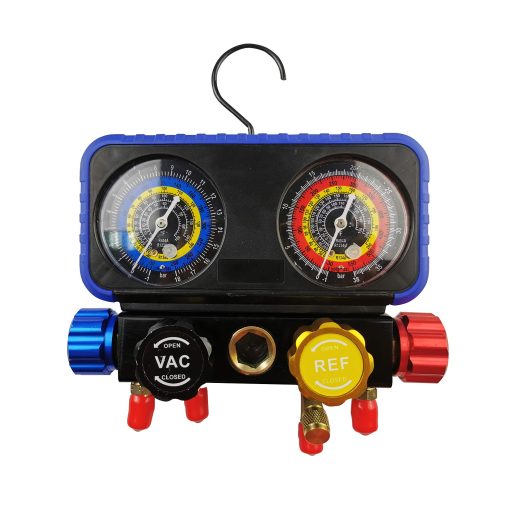 Juego de Manometros para Aire Acondicionado Wisepick, Juego de Manometros R1234yf R134A, Manometro de 4 Valvulas Compatible con R1234yf R134A y R404A Refrigerantes - Imagen 3