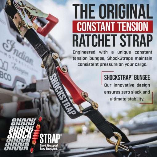 SHOCKSTRAP 7RSBK4PKP Amarre con Trinquete y Absorbedor de Impactos Integrado, 1.5" x 7' Correa de Seguridad de Poliester Negro, Paquete de 4 - Imagen 2