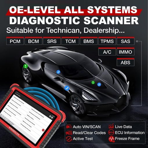 Escaner OBD2 KINGBOLEN K8, 2024 Herramienta de Escaneo Bidireccional 34+Reset, Codificacion ECU, Programa de Llaves, Funcion Guiada, Escaner de Diagnostico de Automoviles con Todos los Sistemas con 2 Años de Actualizaciones Gratuitas, Prueba Activa, AUTOAUTH de FCA - Imagen 6