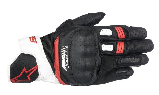 Guantes de Cuero Alpinestars SP-5 (Extra Grande) (Negro/Blanco/Rojo)