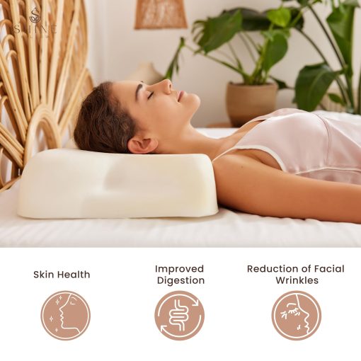 Almohada de belleza de espuma viscoelastica Shine Pillow con acido hialuronico - Almohada ergonomica ajustable para antienvejecimiento - Almohada antiarrugas - Almohada para dormir de lado (Blanco-Rosa/Almohada) - Imagen 4