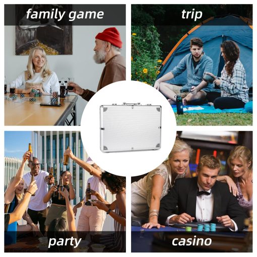 Homwom Juego de Fichas de Poker - 500PCS Fichas de Poker con Estuche de Aluminio, Fichas de 11.5 Gramos para Texas Holdem Blackjack (500pcs) - Imagen 7