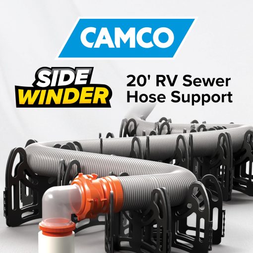 Soporte de Manguera de Drenaje para RV Camco Sidewinder de 20 pies - Diseno Flexible Telescopico para Curvar alrededor de Obstaculos y Cradles Profundos que Aseguran la Manguera de Drenaje para RV - Listo para Usar y se Pliega para Almacenamiento en RV (43052) - Imagen 2
