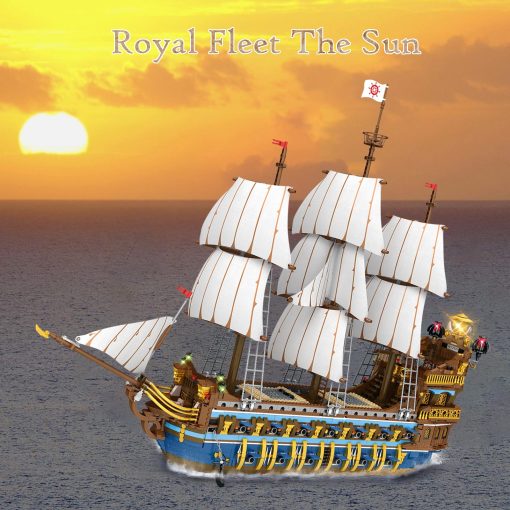 Set de Construccion de Barco Pirata JMBricklayer para Adultos, Hermosa Nave Real con Diseño Escalonado, Atractivos Juguetes de Piratas de Bloques de Construccion Barco Pirata Modelo Grande, Regalos para Adolescentes y Adultos (3162 Piezas) - Imagen 2