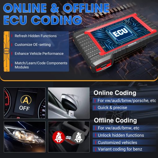 Escaner OBD2 Bluetooth KINGBOLEN K7: Actualizacion Gratuita por 3 Anos, Herramienta de Escaneo Bidireccional 2024 con Codificacion ECU, 31+ Resets, FCA AutoAuth, Reaprendizaje del Cigüenal, Prueba Activa, Escaner de Diagnostico Automotriz para Todos los Sistemas - Imagen 4