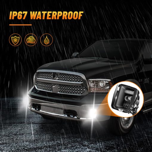Luces antiniebla LED compatibles para Dodge Ram 1500 2013 2014 2015 2016 2017 2018 con luz diurna Faros antiniebla delanteros Pickup Parachoques Unidad de luces antiniebla de repuesto Lente clara - Imagen 6