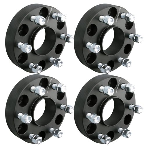 DCVAMOUS 4PC Separadores de rueda negro 6x5.5 Hubcentric de 1.5 pulgadas con esparragos de 14x1.5 compatibles con Chevy GMC 6 Lug 6x139.7 para Silverado Sierra 1500 de 1999-2022 | Suburban Yukon de 1988-2022 | RAM-1500 de 2019-2022