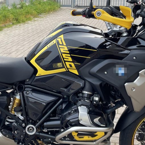 Pegatinas de moto 3D de resina compatibles con Bmw R 1250 GS Edition 40th 2021. Protecciones para rodillas laterales contra impactos y aranazos. Par de pegatinas de resina - Hechas en Italia - Imagen 5