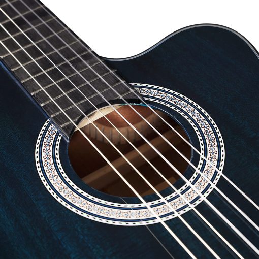 Guitarra Clasica Electrica WINZZ AC309CE de 39 Pulgadas con Cutaway, Kit con Pastilla Incorporada y Lecciones en Linea, Azul - Imagen 6