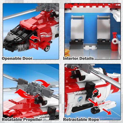 Set de Construccion de Helicoptero JMBricklayer HH-60J, Juguete de Helicoptero Militar de Rescate, Modelo de Avion Coleccionable Kit de Construccion de Aeronaves Ideal, Regalos para Adultos y Niños 60001 - Imagen 4