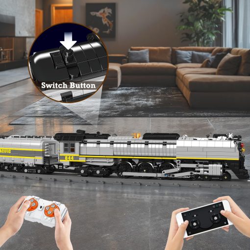 JMBricklayer Juego de Trenes Bloques de Construccion Kit, Tren de Vapor UP844 Control Remoto con Luces 51112, Juego de Construccion de Trenes Modelo para Adultos, Regalos de Trenes de Navidad para Adolescentes 14+, 3357 Piezas - Imagen 4