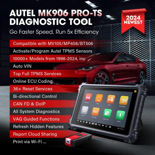 Autel TPMS Scanner MaxiCOM MK906Pro-TS: Actualizacion 2024 de MS906Pro-TS / MS906TS / MP808TS, Servicios completos de TPMS, Codificacion de ECU, 36+ Servicios, AutoAuth para FCA SGW, Control bidireccional, Sistema completo - Imagen 3
