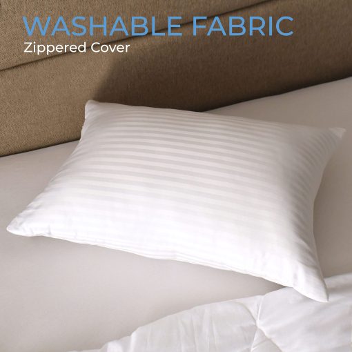 Paquete de 10 Almohadas de Lujo para Cama Queen, Almohadas para Dormir con Funda de Algodon, Almohadas de Hotel en Gran Cantidad para Durmientes de Lado, Espalda y Estomago, Juego de Almohadas de Microfibra Alternativa Suave Lavable, Set de 10 - Imagen 7