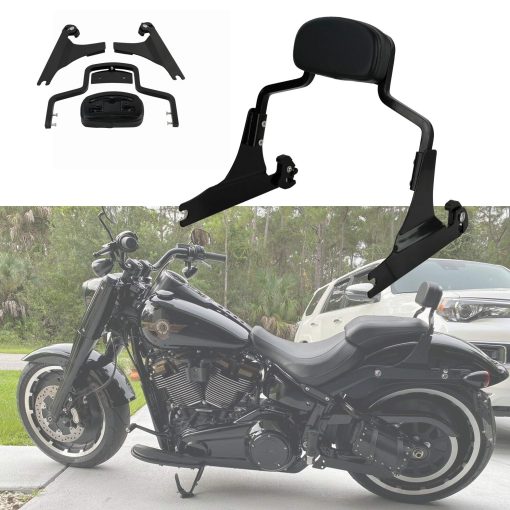 Respaldo extraible para pasajero con almohadilla y kit de anclaje para Harley Breakout 2013-2017 FXSB, FXSE, FXSBSE - Negro Brillante - Imagen 2