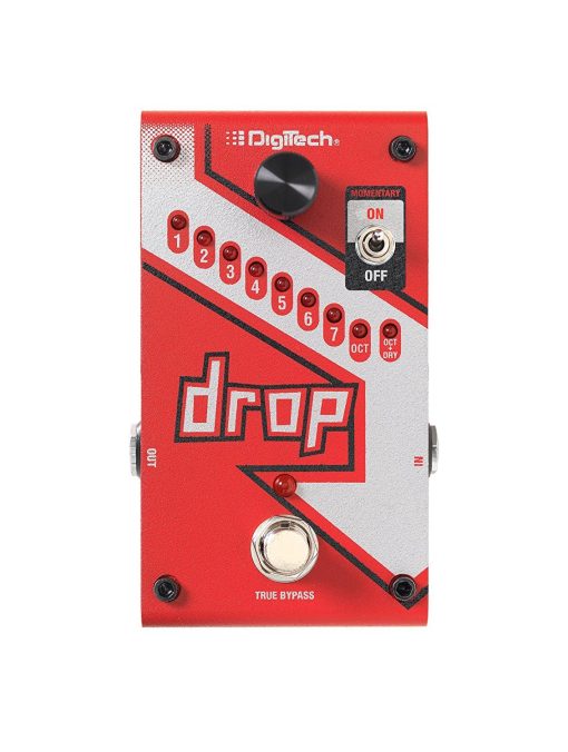 Pedal Digitech DROP Polyphonic Drop Tune Pitch-Shifter con Bundle de 2 Cables de Patch, 2 Cables de Instrumento y 6 Puas Dunlop - Imagen 2