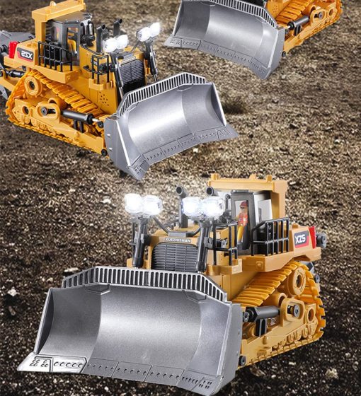 Juguete de Bulldozer RC WEECOC Juguete de Excavadora de Control Remoto Vehiculo de Ingenieria Juguetes de Camion RC para Ninos Navidad Cumpleanos (dorado) - Imagen 5