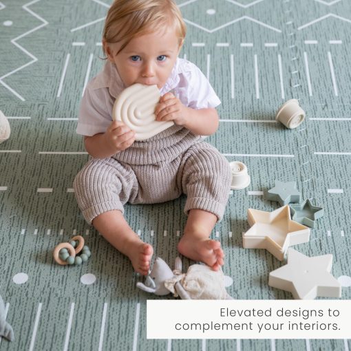 Tapete de Juego Toddlekind - Tapete de Espuma Premium, 4 x 6 pies de Alta Calidad para Bebes/Ninos Pequenos, Elegante, No Toxico, Inodoro, Berber-Moss (Verde) - Imagen 5