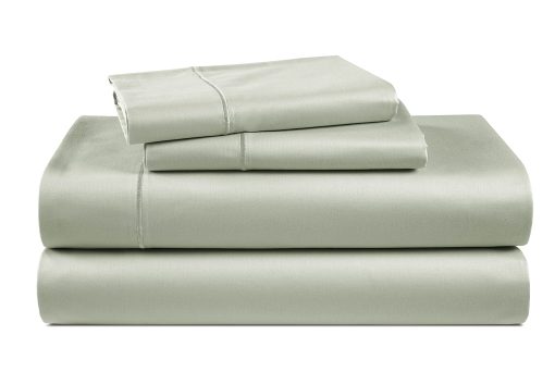 Juego de Sabanas de Lino de LUJO LANE 100% Algodon Egipcio - 1000 Hilos 4 Piezas Mineral Juego de Ropa de Cama Tela de Saten 16" Bolsillo Profundo (Para Colchones de hasta 17")