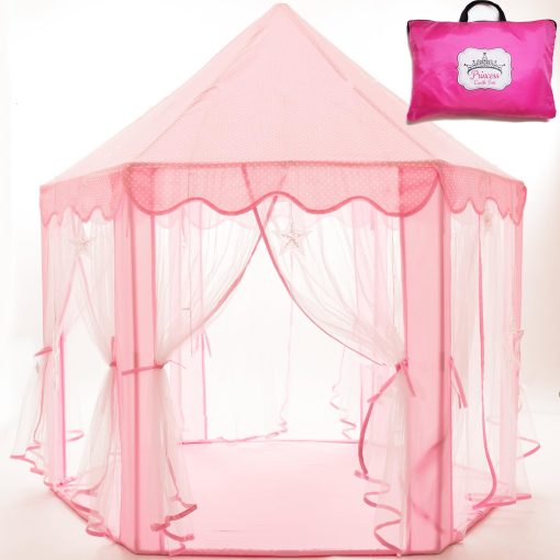 Carpa de Castillo de Princesa para Ninas, Rosa Ninas Casa de Juguete Interior, Cumpleanos para Ninas Pequenas de 3 a 7 Anos, Carpa de Juego para Ninas de 3 a 10 Anos