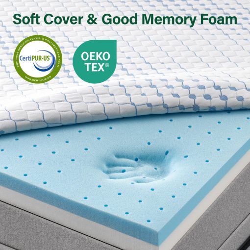VISCOFLEX Colchon de Espuma Viscoelastica de 4 Pulgadas, tamano Completo, Colchon con Tecnologia de Gel Viscoelastico Firme de Alta Densidad, Certificado Certipur-Us & Oeko-Tex - Imagen 2
