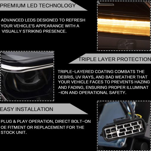 VLAND Conjunto de Faros Delanteros para Lexus IS250/ IS250C IS350 IS350C IS220d 2006-2012, ISF 2008-2014 Con DRL, Luz Delantera LED con Señal de Giro Secuencial, ambar - Imagen 7
