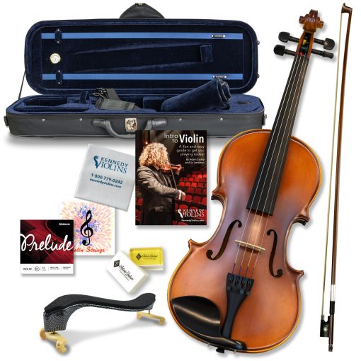 Violin Bunnel Premier 1/2 Tamano - Estuche y Accesorios Incluidos ? Madera de Arce Solido y Adornos de ebano Por Kennedy Violins