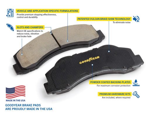 Kit de frenos traseros Goodyear Anti Ox pulidos con rotores y pastillas ceramicas para Toyota y mas PRK91864R - Imagen 3
