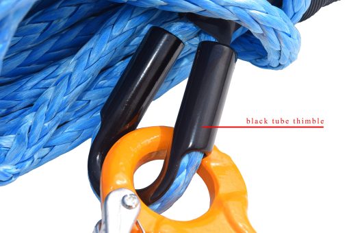 Cuerda sintetica de 1/2" 100ft con terminal de acero inoxidable, Cable de Malacate para vehiculos Off-Road UTV SUV (Azul) - Imagen 4