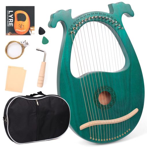 Harpa LOMUTY de 16 Cuerdas de Metal con Llave de Afinacion. Instrumento de Arpa, Arpa de Regazo es un Regalo para Amantes de la Musica, Principiantes y Amigos.