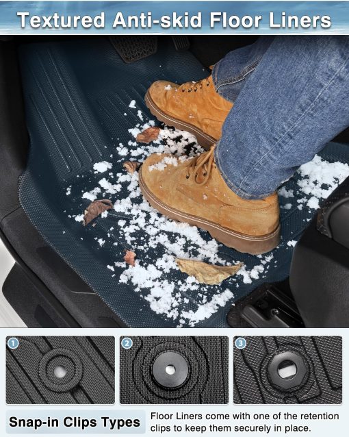 Tapetes para piso Mixsuper compatibles con Kia Sorento 7 Asientos 2021-2024, Juego de 1ra, 2da y 3ra Fila Negro - Imagen 4