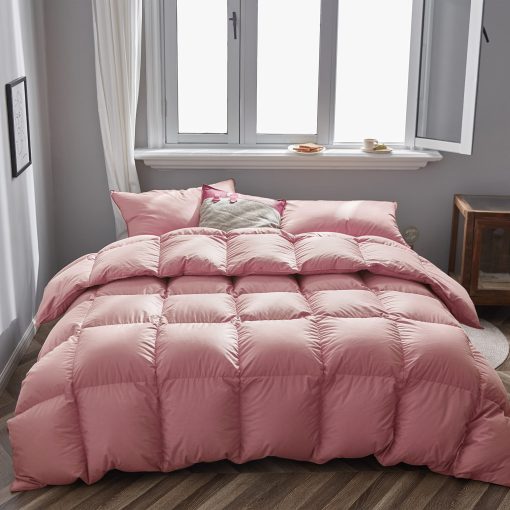 Edredon de Pluma de Pato zZFocus Tamaño Individual, Todo Temporada, Duvet de Lujo con Relleno de Pluma y Plumon, Inserto de Edredon Calido, Tela Mezclada de Algodon, 800TC, 600 Fill Power, Peso de Relleno de 35 oz, Rosa, Tamaño Individual 68x90'' - Imagen 2