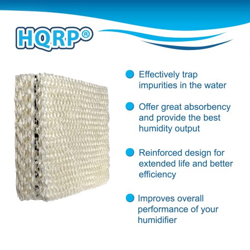 HQRP Filtro de Mecha (Paquete de 4) Compatible con Duracraft DH803 / DH804 / DH805 / DH806 / DH807 / DH810 / DH815 / DA1007 Humidificador Natural de Humedad Fresca, AC-809 / D09-C/AC-815 de Repuesto - Imagen 3