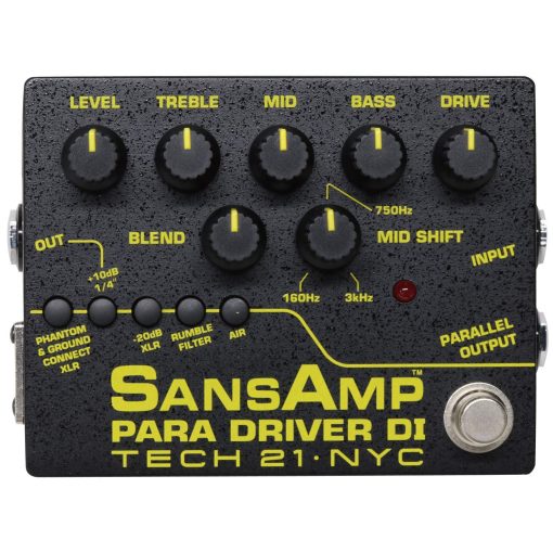 Pedal preamplificador Tech 21 SansAmp Para Driver DI V2 con paquete de 3 cables de parche MXR y paquete de puas Dunlop - Imagen 2