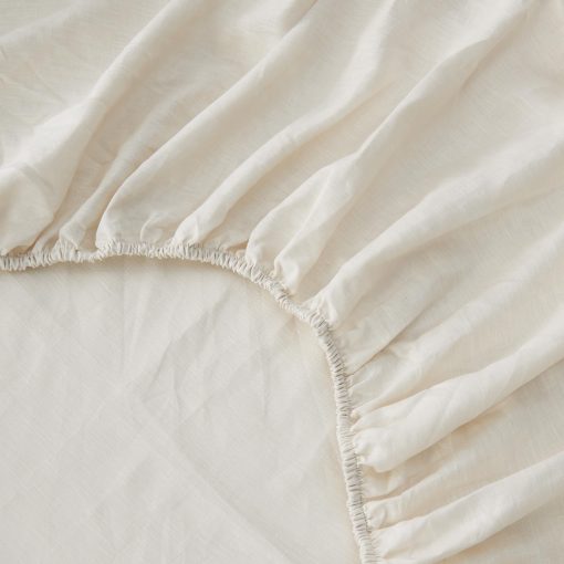 Juego de sabanas de lino 100% puro europeo - Juego de 4 piezas para cama King Cal - Transpirable para los que duermen calientes y duradero - 1 sabana encimera, 1 sabana ajustable, 2 fundas de almohada (California King, Arena) - Imagen 3