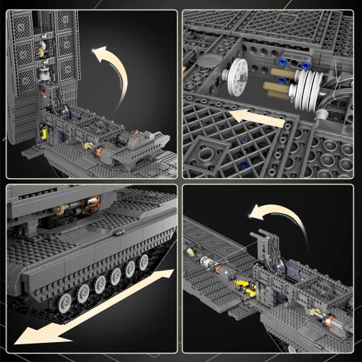 Kit de Construccion de Vehiculo de Puentes Mould King 20029, Juego de Construccion de Tanques Militares, Camion de Puente Tipo Tanque para Adultos y Ninos, 1759 Piezas - Imagen 3