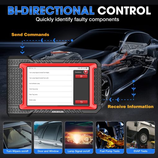 Escaner OBD2 Bluetooth KINGBOLEN K7: Actualizacion Gratuita por 3 Anos, Herramienta de Escaneo Bidireccional 2024 con Codificacion ECU, 31+ Resets, FCA AutoAuth, Reaprendizaje del Cigüenal, Prueba Activa, Escaner de Diagnostico Automotriz para Todos los Sistemas - Imagen 3