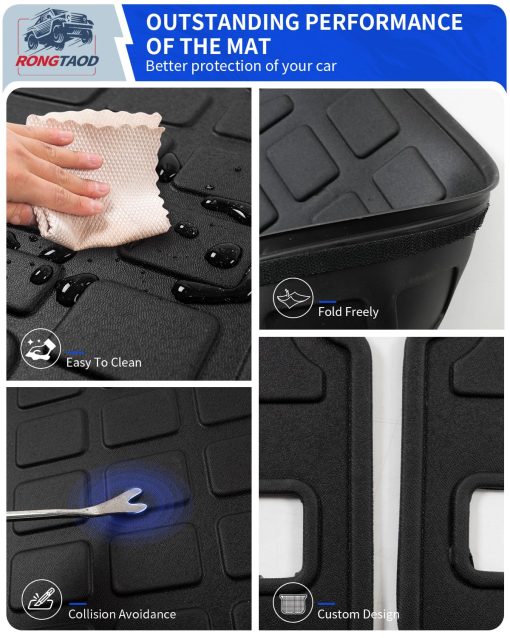 Cubierta de carga Rongtaod Compatible con Hyundai Palisade 2020-2024 Protector de maletero para la 2da y 3ra fila de asientos Accesorios Palisade 2023 (Protector de respaldo de la 2da fila + Tapetes de maletero con Protector de respaldo) - Imagen 4