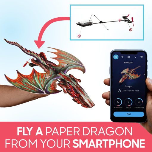 Kit de manualidades POWERUP 4.0 Dragon. Avion dragon controlado por smartphone. Kit educativo de STEM al aire libre para adolescentes y adultos. Kit de hobby para aficionados y entusiastas. - Imagen 2