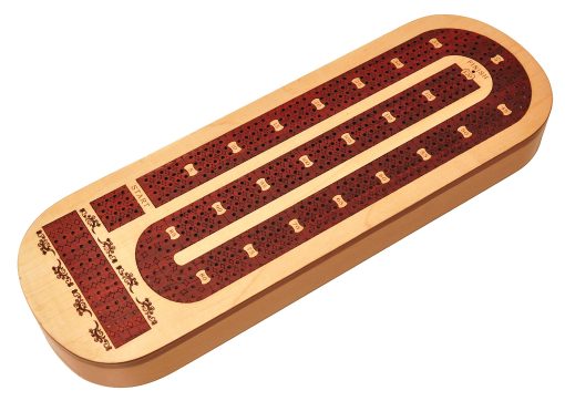 Tablero de Cribbage de Madera de 4 Pistas PALM ROYAL HANDICRAFTS Incrustado en Madera de Bloodwood y Maplewood con clavijas y cartas. Almacenamiento Disponible. Tablero de Cribbage de 4 Jugadores (15 x 5 Pulgadas) - Imagen 5