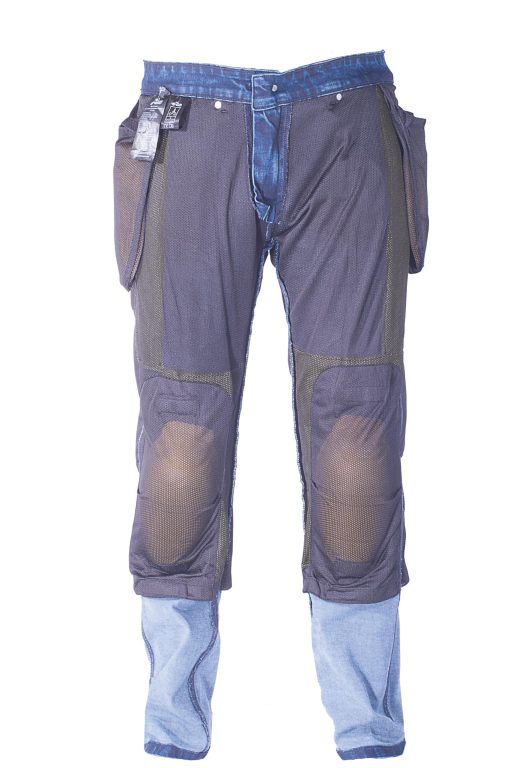 Jeans de Motocicleta MetaArmor para Hombre Forrados con Kevlar CE Clase A - Pantalones de Motocicleta con Armaduras CE en Cadera y Rodillas (42x32, Azul) - Imagen 2