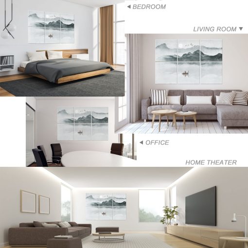 Ruonin.X 6 Pack Paneles acusticos decorativos de arte, Mejor tratamiento acustico que la espuma, Paneles de absorcion de sonido premium y aislamiento acustico para estudios de grabacion y hogares, 72"x48" pulgadas - Paisaje - Imagen 4