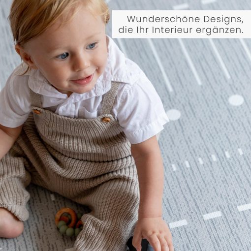Tapete Infantil Toddlekind - Tapete de Espuma Premium, 4 x 6 pies Tapete de Espuma de Calidad Premium para Bebes/Ninos Pequenos, Elegante, No Toxico, Inodoro, Berber-Storm (Gris) - Imagen 5