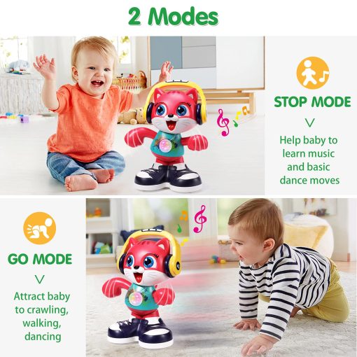 Juguetes para bebes de 12 a 18 meses - Juguetes de gato bailarin para ninos y ninas de 1 ano con musica y grabacion - Juguetes interactivos de aprendizaje temprano educativos para ninos de 1, 2, 3 anos - Regalo de cumpleanos y Navidad para ninos y ninas - Imagen 3
