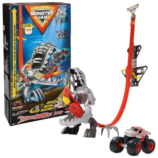 Monster Jam ThunderROARus Drop Playset con Monster Truck Exclusivo, Mas de 6 Pies de Altura, Luces y Sonidos, Juguetes de Dinosaurios para Ninos y Ninas de 4-6+ anos